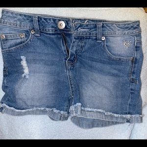 Justice blue denim shorts